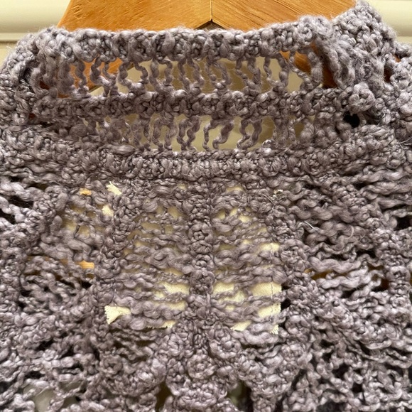 Anthropologie S crochet grey bolero sweater (New) - Picture 5 of 12